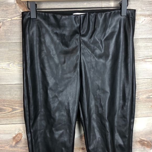 NEW Velvet Faux Leather Black Pants - Picture 5 of 8